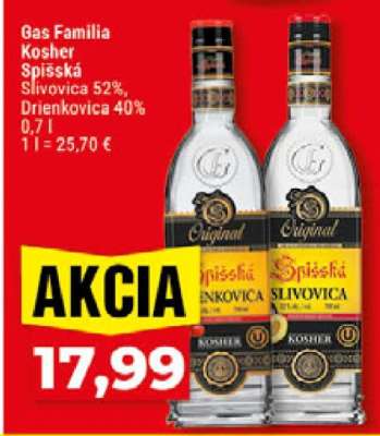 Gas Familia Kosher Spišská Slivovica