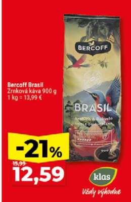BERCOFF BRASIL Zrnková káva