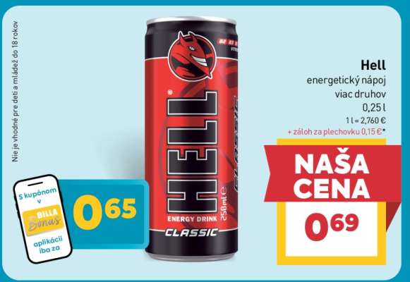 Hell energetický nápoj viac druhov