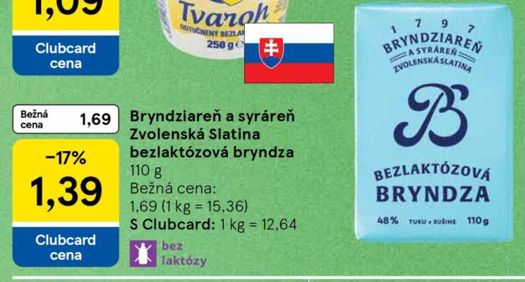 Bryndziareň a syráreň Zvolenská Slatina bezlaktózová bryndza