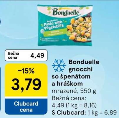 Bonduelle gnocchi so špenátom a hráškom