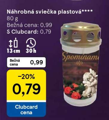 Náhrobná sviečka plastová***