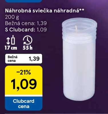 Náhrobná sviečka náhradná