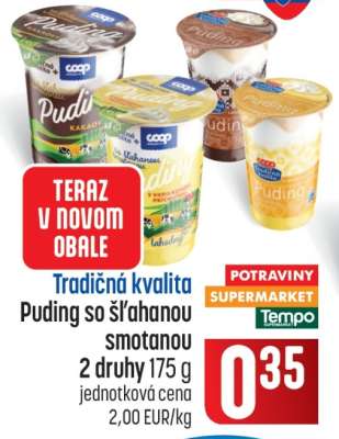 Puding so šľahanou smotanou