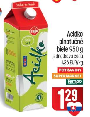 Acidko plnotučné biele