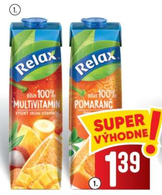 Relax Džus 100% Multivitamín / Pomeranč