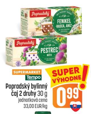 Popradský bylinný čaj 2 druhy 30 g