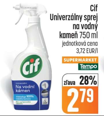 Cif univerzálny sprej na vodný kameň 750 ml