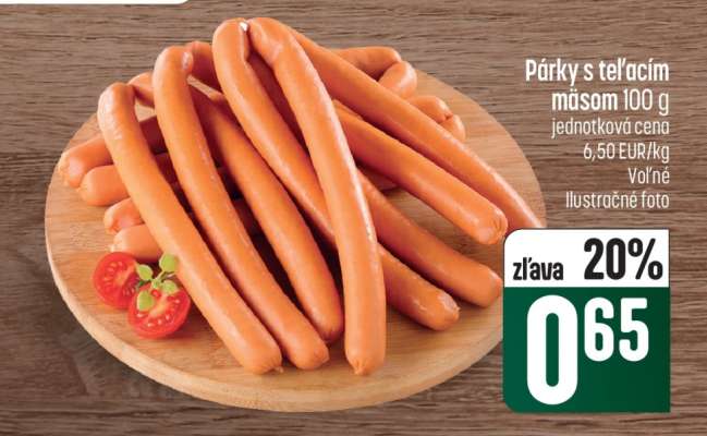 Párky s teľacím mäsom 100 g