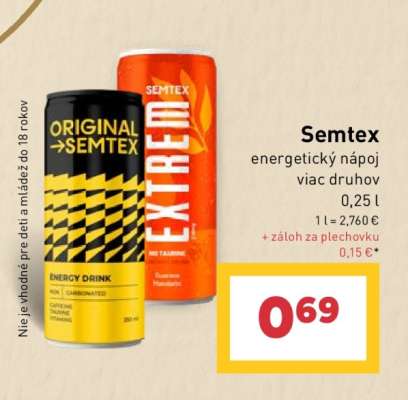 Semtex energetický nápoj viac druhov