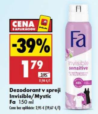 Dezodorant v spreji Invisible/Mystic Fa 150 ml