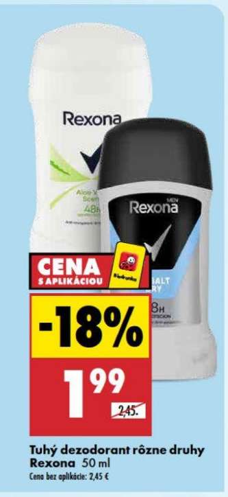 Tuhý dezodorant rôzne druhy Rexona 50 ml
