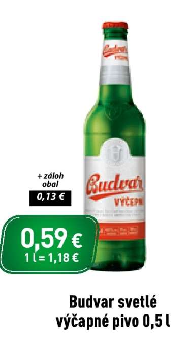 Budvar svetlé výčapné pivo 0,5 l