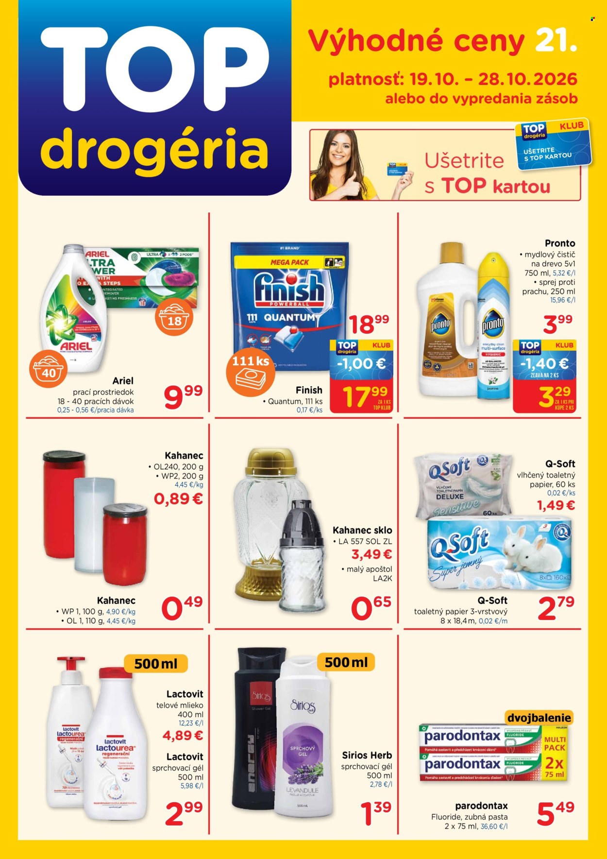 Leták TOP drogéria - 19.10.2026 - 28.10.2026. Strana 1
