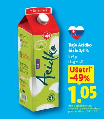 Rajo Acidko biele 3,6 %