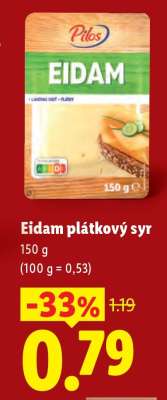 Eidam plátkový syr